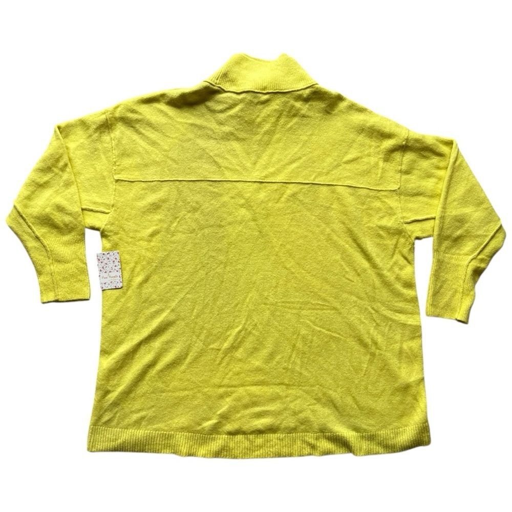 Free People Afterglow Mock Neck Lime Wool Blend Oversized XL Boho OB982299 Lime - Picture 3 of 9